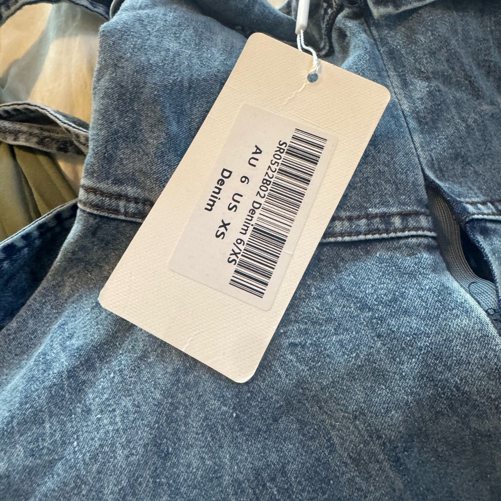 Women's Washed Blue Denim Mini Dress- Casual Everyday Style - Picture 4 of 13